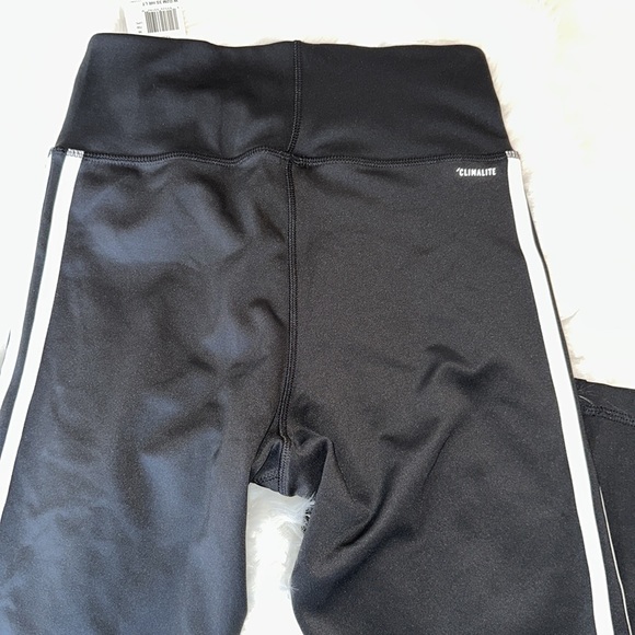 NWT Adidas Climalite Black Stripe Leggings - Picture 4 of 7